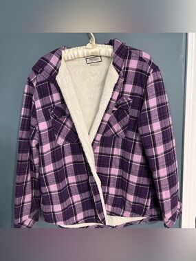 Boston Traders Purple Plaid Sherpa-Lined Jacket
